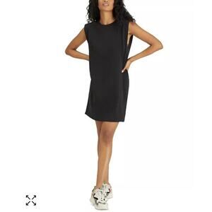 Sanctuary Cute Black Cotton Crewneck Sleeveless Drop Armhole Pullover Dress XS